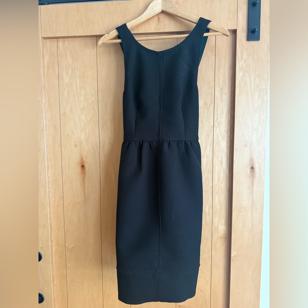 Maeve Black Pleated Sheath Mini Dress